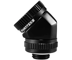 PHANTEKS Glacier rotacinis kieto vamzdžio jungiamasis elementas 16 mm 45 laipsnių G1/4 &amp;8211; juodas