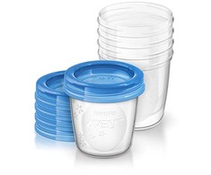 „Philips Avent“ – motinos pieno laikymo puodelis, 180 ml / 6 uncijos, 5 vnt.
