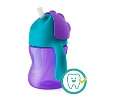 Philips AVENT 9+ mėn. puodelis su šiaudeliu 200 ml, violetinis