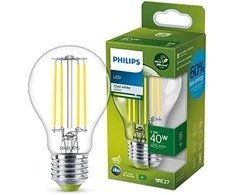 „Philips“ klasikinė LED lempa su 40 W, E27 pagrindu, skaidri, šaltai balta (4000 K)