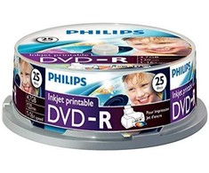 1x25 Philips DVD-R 4,7GB 16x IW SP