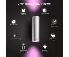 Sieninis šviestuvas Philips Hue AppearWACA EU sieninis žibintas inox 2x8