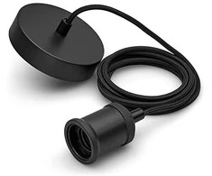 Lubinis šviestuvas Pakabinamas vintažinis LED lemputės laikiklis PHILIPS CORD MODERN, 1 x E27, juodos sp.