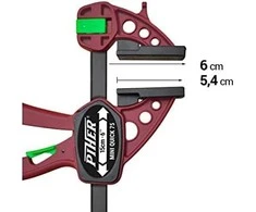 Greitos fiksacijos spaustuvas Piher Mini Quick 5,5x30cm, maks. 75kg