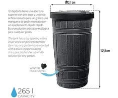 PROSPERPLAST RAINWATER CONTAINER WOODCAN Juodas 265L