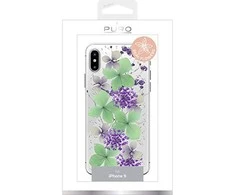 PURO Glam Hippie Chic dangtelis – dėklas, skirtas iPhone XR (tikrieji žali gėlių žiedlapiai)