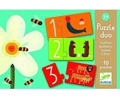 Djeco Dviejų dalių dėlionės - Skaičiai (20 vnt.) ( DJ08151 )