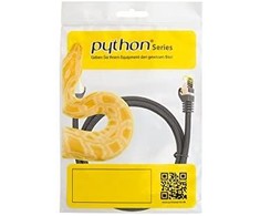 Python Series Python patch kabelis su Cat.7 raw kabeliu S/FTP PiMF be halogenų 7,5m juodas