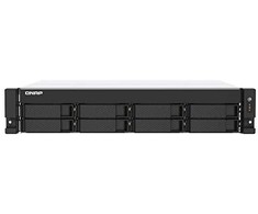 QNAP TS-873AEU-4G NAS/saugojimo serveris Rack (2U) Ryzen Embedded V1500B 4 GB DDR4 0 TB QuTS hero Juodas