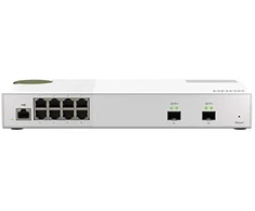 QNAP 8 prievadas 2,5 Gbps, 2 prievadas 10 Gbps SFP+ QSW-M2108-2S Žiniatinklio valdomas stalinis kompiuteris Maitinimo tipas Adapteriai