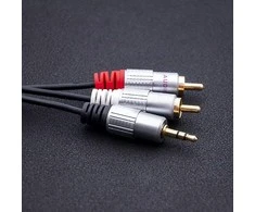 QOLTEC 52340 Kabelis 2xRCA Mini Jack 3,5mm vyriškas 2m Juodas