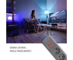 QOLTEC 50275 Maitinimo juosta 5 lizdai 1,8m Pilkas