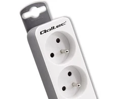 QOLTEC 50290 Maitinimo juosta 5 kištukiniai lizdai 1,8m Baltas-pilkas