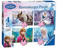 Ravensburger 4 dėlionės „Disney Ledo šalis“, 12–24 det., nuo 3 m.
