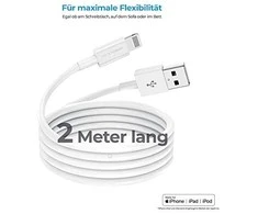 USB kabelis Realpower USB-A - Lightning 2 m Baltas (385240)
