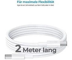 Realpower RealPower Lade/Datenkabel USB-C auf USB-C 2m baltas 3A