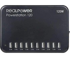 Įkroviklis Realpower RealPower Power Station 120 Išmanusis telefonas, Planšetė Juodas Prąd przemienny Wewnętrzna