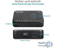 Įkroviklis Realpower RealPower Power Station 120 Išmanusis telefonas, Planšetė Juodas Prąd przemienny Wewnętrzna