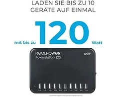 Carruzzo RealPower Power Station 120 Išmanusis telefonas, Planšetinis kompiuteris Juoda AC Vidaus