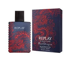 Replay Signature Raudona Dragon EDT tualetinis vanduo vyrams, 50 ml