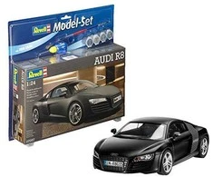 Revell Audi R8 1:24 dovanų rinkinys – plastikinis modelis su dažais ir klijais