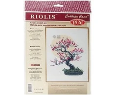 RIOLIS - Create It Yourself - Siuvinėjimo rinkinys „Bonsai Sakura - gerovės simbolis“ 1036 (35x45 cm)
