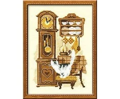RIOLIS – Create It Yourself – Siuvinėjimo rinkinys „Katė prie laikrodžio“ 858 (18x24 cm)