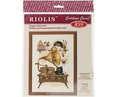 RIOLIS – Create It Yourself – Siuvinėjimo rinkinys „Katė prie gramafono“ 859 (18x24 cm)
