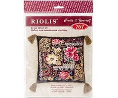 RIOLIS - Create It Yourself - Siuvinėjimo rinkinys „Pagalvė su gėlėmis“ 761 (40x40 cm)