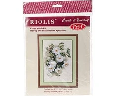 RIOLIS – Create It Yourself – Siuvinėjimo rinkinys „Balti žiedai“ 1351 (21x30 cm)