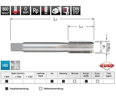 Rankinis sriegiklis RUKO G DIN 5157 HSS G 3/4"