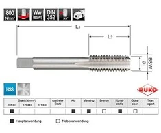 Rankinis sriegiklis RUKO BSW DIN 352 HSS 1/8"