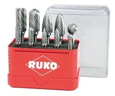 Grąžtas 10 dalių kietmetalių frezų rinkinys RUKO