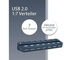 „MediaRange“ USB HUB 7x USB-A 2.0 (MRCS504)