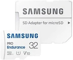 Atminties kortelė SAMSUNG PRO Endurance Micro SD Class10 32GB su R100/W30 adapteriu, veikimo laikas 17520 valandų