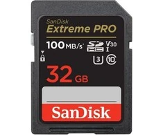 SanDisk Extreme PRO 32 GB SDHC atminties kortelė + 2 metai RescuePRO Deluxe iki 100 MB/s ir 90 MB/s skaitymo / rašymo greitis, UHS-I, 10 klasė, U3, V30