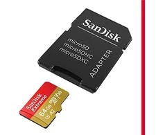 Atminties kortelė SanDisk microSDXC Extreme 64GB 170/80 MB/s A2 C10 V30 UHS-I U3