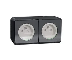 Schneider Electric Mureva Style Socket 2P+PE dvigubas antracitas MUR36028