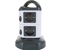 Schwaiger Steckdosentower 7 x Schuko + 2x USB 1,8m