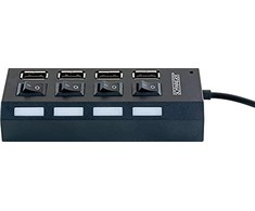 HUB USB Schwaiger Schwaiger USB Hub 4-fach 2.0A Buchse Passiv juodas