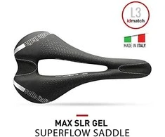Selle Italia PARDUODAME ITALIA MAX SLR GEL SUPERFLOW L balnelis (id atitinka - L3) TI 316 Tube 7, fiber-tek, 280g juoda (NAUJA)