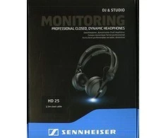 SENNHEISER HD 25, DYNAMIC Ausinės, 70 ?, CLOSED, SUPRA-AURAL, ADJUSTABLE HEADBAND, STEEL CORE KABELIS, SINGLE-SIDED, 1.5M LONG,