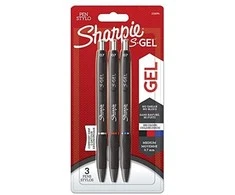 Irwin Rašiklis „Sharpie S-GEL", mėl./juod./raud., blist., 3 vnt.