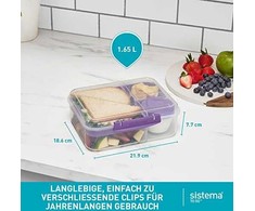 Sistema Bento To Go 1650ml: Dėžutė maistui su 5 skyreliais ir puodeliu