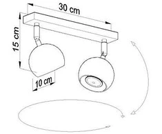 Sollux Lighting Lubinis šviestuvas OCULARE 2 juodas