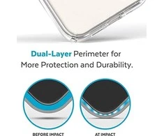 Speck Presidio Perfect-Clear + MagSafe – iPhone 15 Plus / 14 Plus dėklas su MICROBAN danga (skaidri)