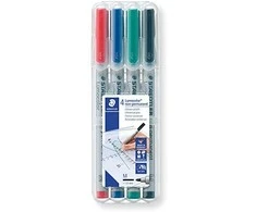 Staedtler LUMOKOLUMAS Flamaster saul-wall OHP M, 4 spalvos dėžutėje (STA018)