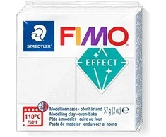 Teka Modelinas Fimo, 56g, baltos su žėručiu spalvos