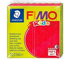 Polimerinis molis vaikams Fimo, blizgios raudonos spalvos, 42 g
