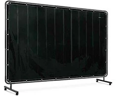 Stamos Germany Apsauginis suvirinimo užuolaidų ekranas su rėmu ant ratukų 240 x 180 cm - juodas